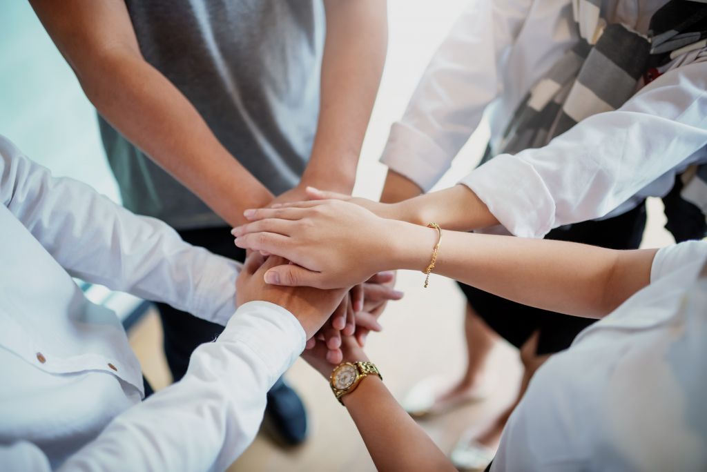 Business people with unity working together teamwork for success